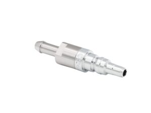 CO2 mini lige stiknippel med kontraventil og slangestuds (gammel model)