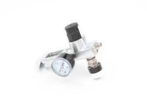 AIR Reduktionsventil til flaskemontage med Pin-index og mini kobling